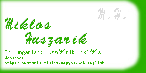 miklos huszarik business card